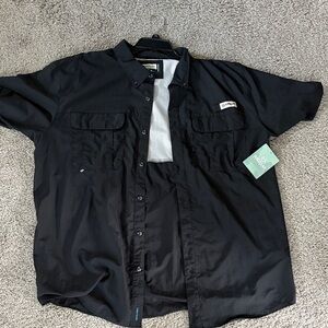 Magellan Outdoors Black Casual Button Down Shirt